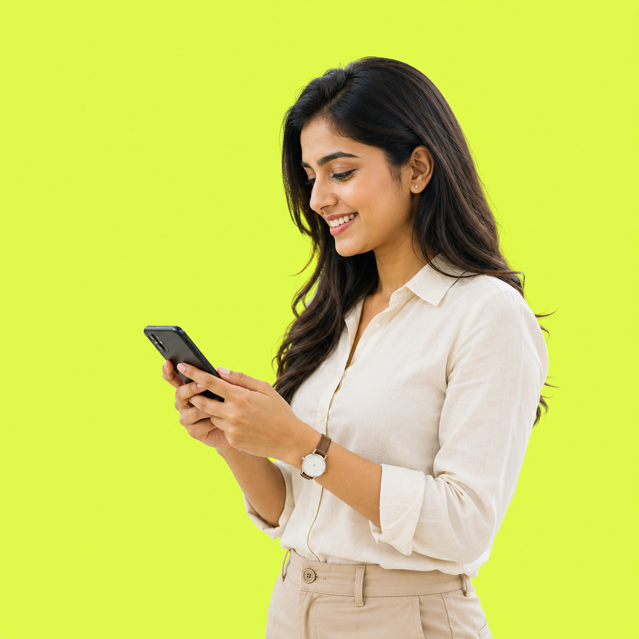 Indian business woman managing wallet payments